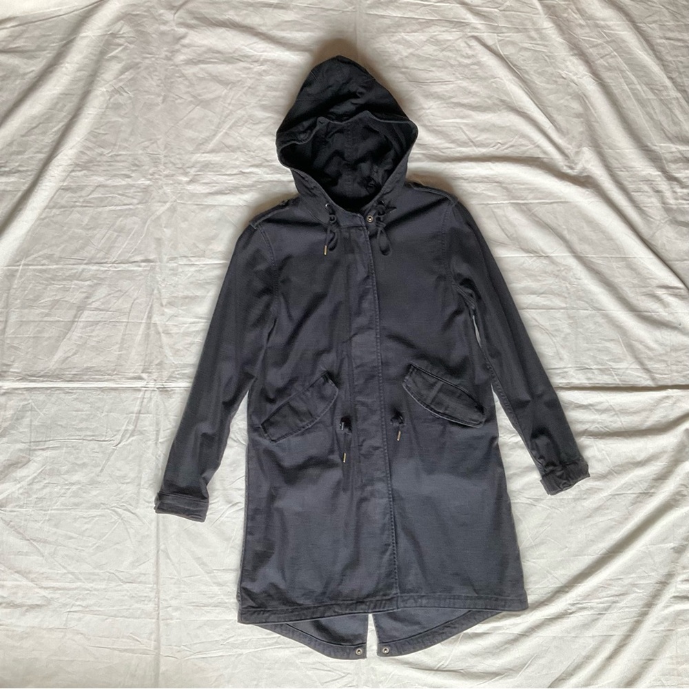 Levis Black Cotton Fishtail Parka Utility Jacket